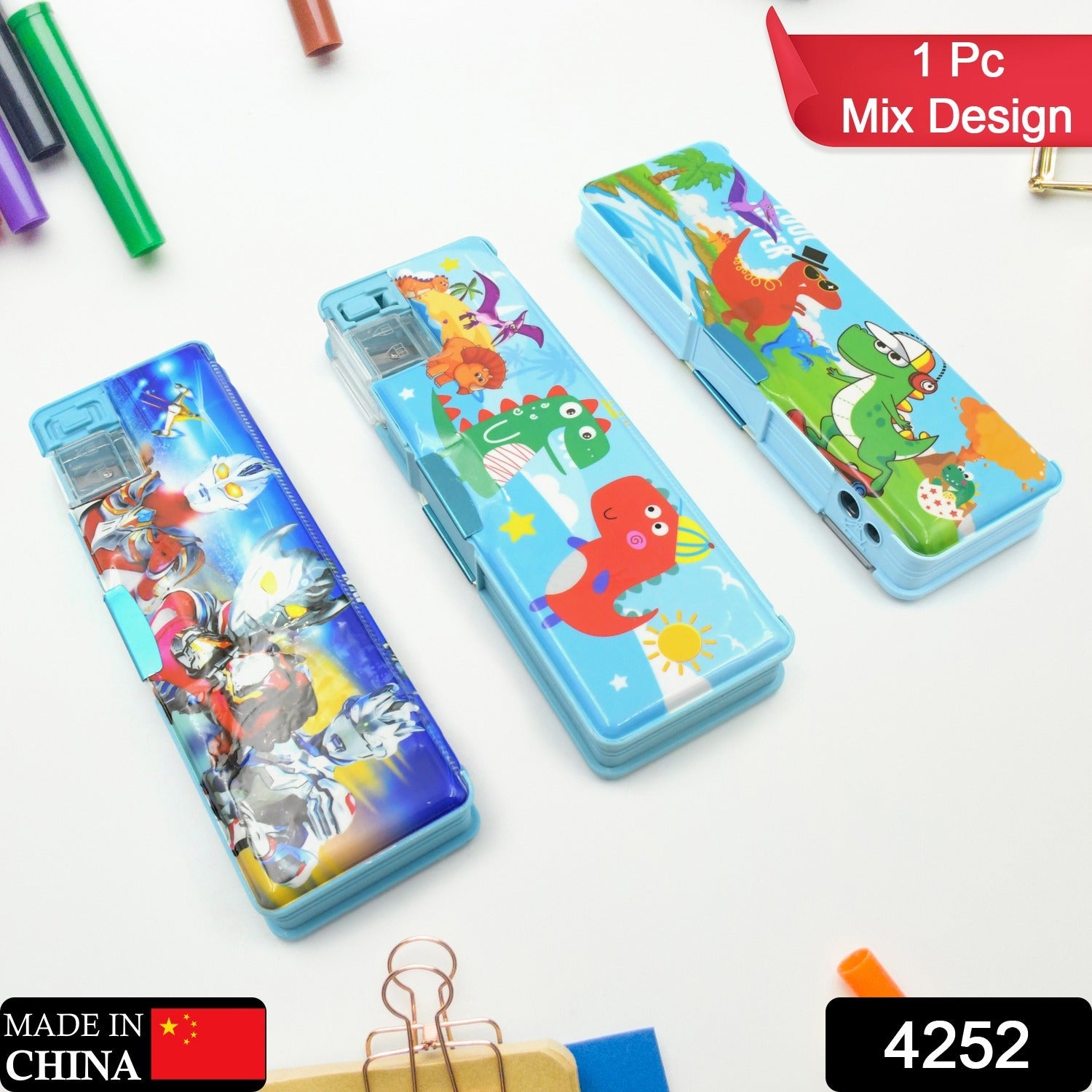 4252 Multipurpose Compass Box, Plastic Double Deck Pencil Case with 2 Compartments, Supplies Utility Box Storage Organizer, Pencil Box for School, Cartoon Printed Pencil Case for Kids, Birthday Gift for Girls & Boys (1 Pc Mix Design) 4252 Multipurpose Compass Box, Plastic Double Deck Pencil Case with 2 Compartments, Supplies Utility Box Storage Organizer, Pencil Box for School, Cartoon Printed Pencil Case for Kids, Birthday Gift for Girls & Boys (1 Pc Mix Design)